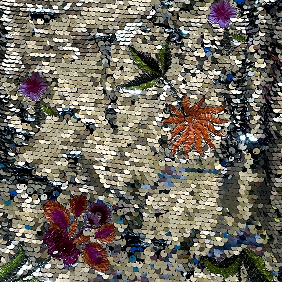 NWT Eloquii Sequined Floral Embroidered Knee-Length Pencil Skirt - Picture 4 of 9